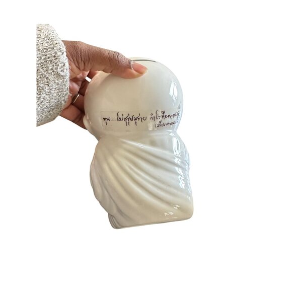 Ceramic Monk Buddhist Coin Banks 2Pc Decorative Figurines 6.5" Home Office Decor - Picture 2 of 7